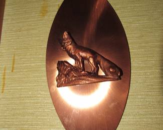 Copper fox plaque