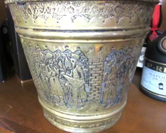 Vintage Persian brass bucket