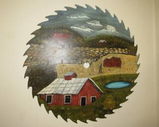 Painting on large saw blade