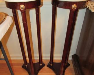 Pair of marble top stands