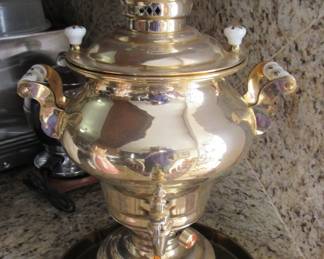 Polished brass Samovar set