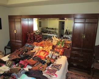 MCM walnut king bed ensemble