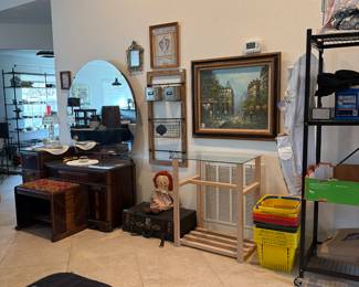 vintage raggedy and doll, vintage vanity