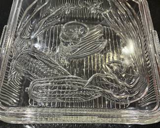 Vintage Federal Glass square refrigerator dish