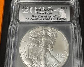2025 first day of issue American Eagle silver dollar