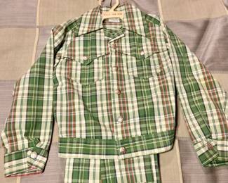 Vintage boys Billy the Kid plaid suit