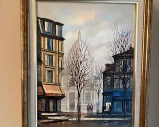 Andre Grass "View of Sacre Coeur, Montmartre" signed and dated Paris 1985
