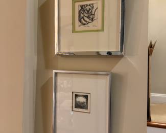 Francis Besner Newman 'Coco', signed etching 68/150 and Christine McGinnis 'Kaola & baby' etching 61/300