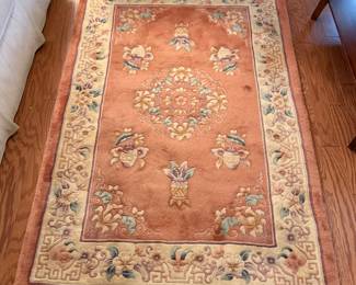 Vintage Chinese Art Deco style wool rug