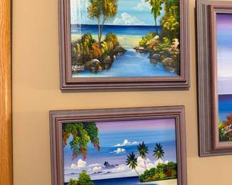 Eldon Spence, acrylic on canvas - Jamaica and J.Black oil on canvas - Jamaica