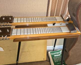 Vintage Magnatone double neck steel guitar 