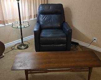 Mid century coffee table and electric recliner 