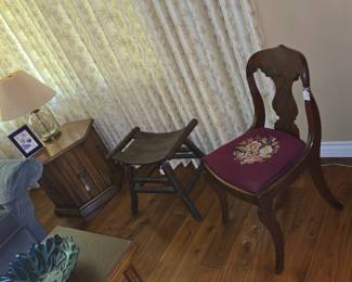 Antique needlepoint chair