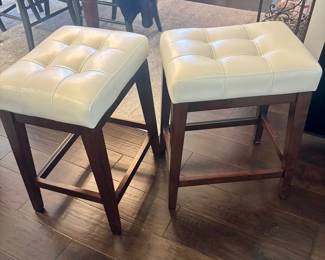 Four leather stools, counter height=$140