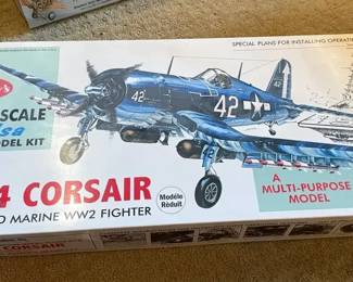 Guillows F4U4 Corsair balsa wood model airplane kit.