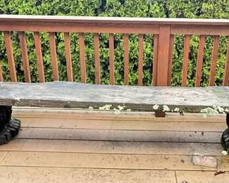 Weathered Wood Bear Bench
