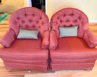 Woodmark tufted armchairs