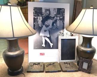 Pair of Metal Table Lamps Home Decor