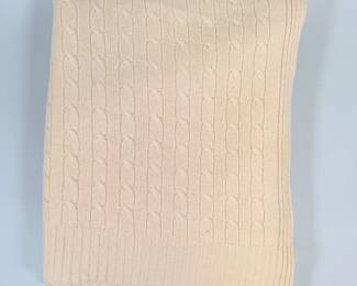 Ralph Lauren Ivory Cashmere Throw Blanket