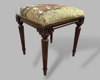 Louis XVI Style Needlepoint Footstool, Modern
