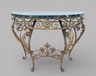Marble Topped Metal Console