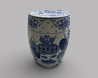 Chinese Blue And White Porcelain Garden Seat, Modern