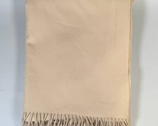 Hermes (France) Beige Cashmere Throw Blanket