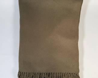 Hermes (France) Army Green Cashmere Throw Blanket