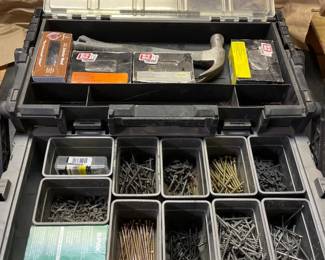 40 HuskyToolBoxFullofNewNailsandScrewsofVariousSizes