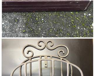 33 60LongWoodPlanterandIronWroughtHoseHanger