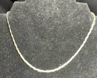  16" Sterling Silver Braided Serpentine Necklace