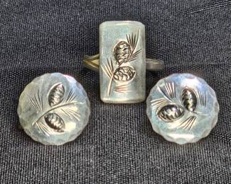 Stuart Nye Sterling Silver Ring & Earrings