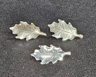 Stuart Nye Oak Leaf Brooch & Screw Back Earrings