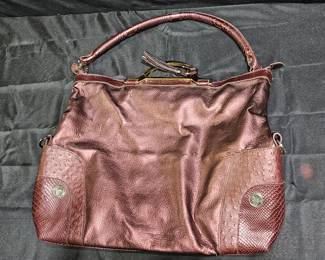 Joy Mangano Wine Convertible Shoulder Purse/Tote