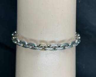 David Yurman Sterling & 18k Gold Bracelet