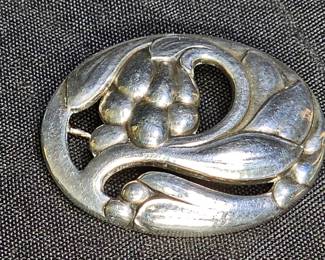 George Jenson Denmark Sterling Silver Berry Brooch