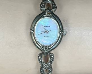 Arenix Ladies MOP Face & Hematite Band Watch