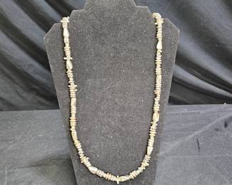 Sterling Silver Chunky Puka Bead Necklace