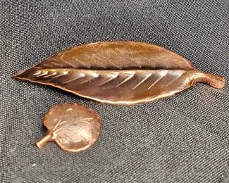 Stuart Nye Copper Leaf & Copper Galax Brooches