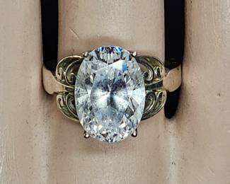 Sterling Silver & Cubic Zirconia Filigree Ring