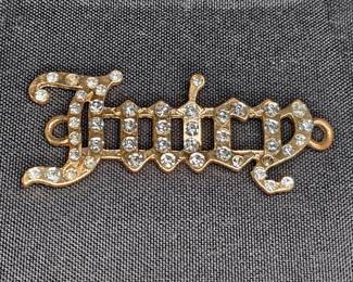 Juicy Couture Gold Tone Script Logo Pendant