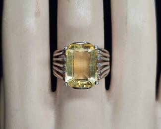 Sterling Silver Yellow Citrine Ring