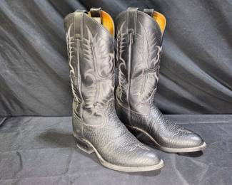 Black Leather Tony Lama Cowboy Boots
