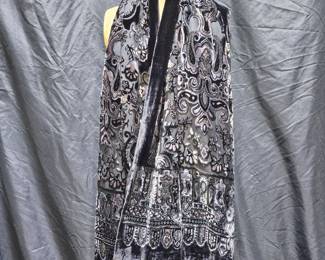 Susan Graver Black Fringed Scarf