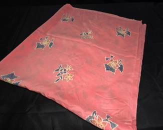 Light Salmon Pink Floral Print Silk Fabric