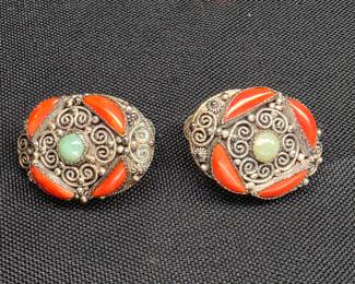 2 Red Coral Necklace, Earrings & Ring