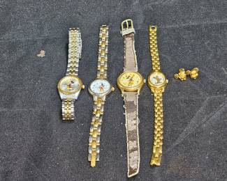 4 Vintage Disney Mickey / Minnie Mouse Watches