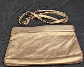 Vintage Jones New York Bronze Metallic Clutch Bag