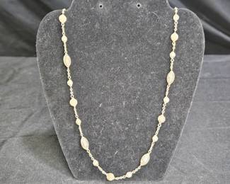 Trifari Silver Tone Beads & Chain Necklace