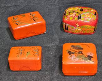 Vintage Lacquer Ware & Paper Mache Trinket Boxes